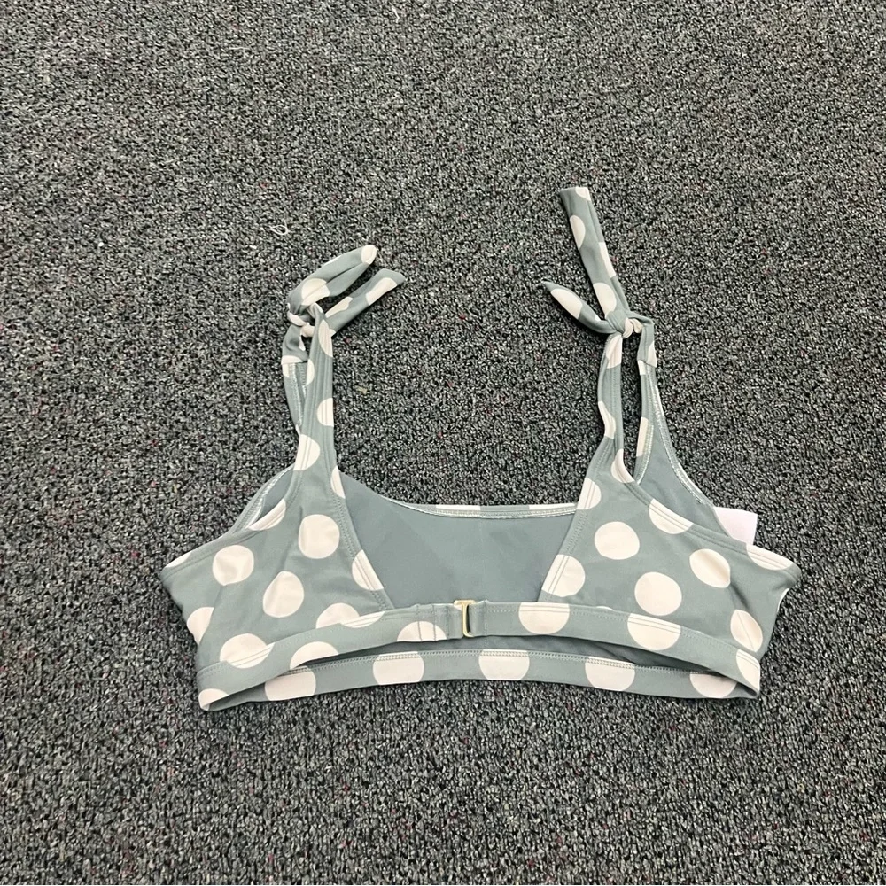 TARGET Green & White Polka Dot Bow Tie Shoulder Retro Bikini Top Removable Cup L - Picture 11 of 16